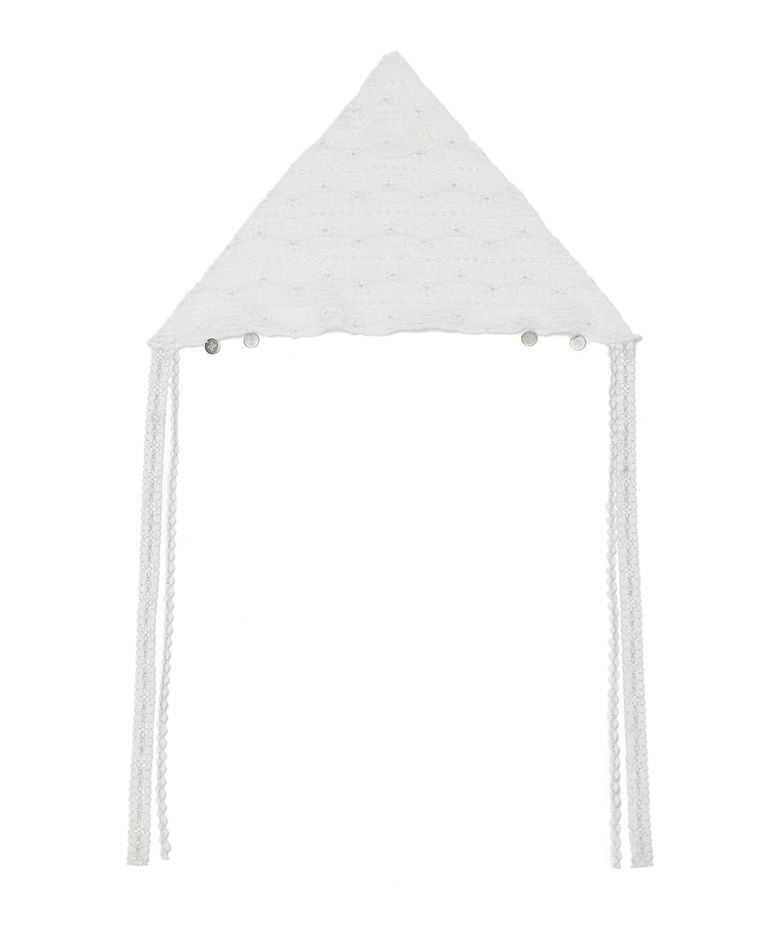 Strap Detail Hair Scarf [White]