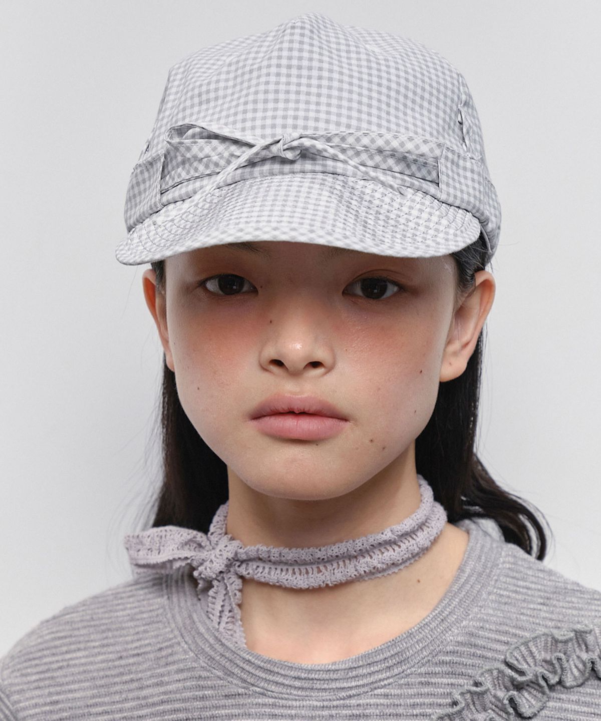 타입서비스(TYPESERVICE) Checkered Ribbon Cap [Gray]