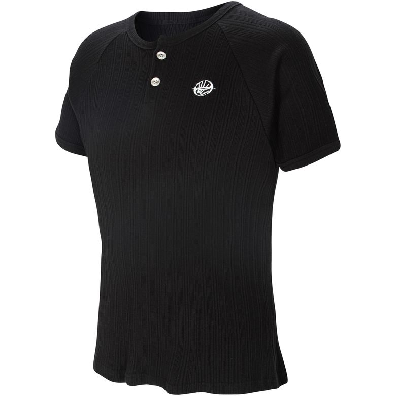 henley neck raglan short sleeve [black]