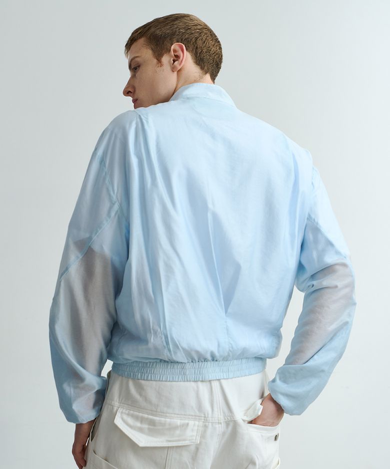 Aether Plissé Sheer Jacket Light Blue