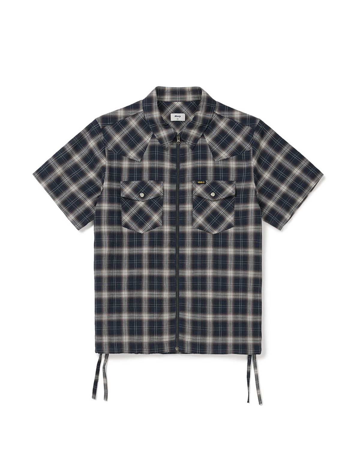 엠엠엘지(MMLG) [Mmlg] DAY WRINKLED HF SHIRT (NAVY)