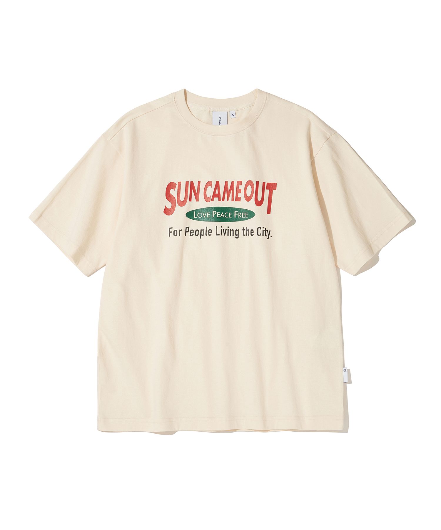 ★Urbandtype.★ Sun Out Lettering T-Shirt Cream UBEUTS007CR MUSINSA | URBANDTYPE Sun Out Lettering T-Shirt_Black