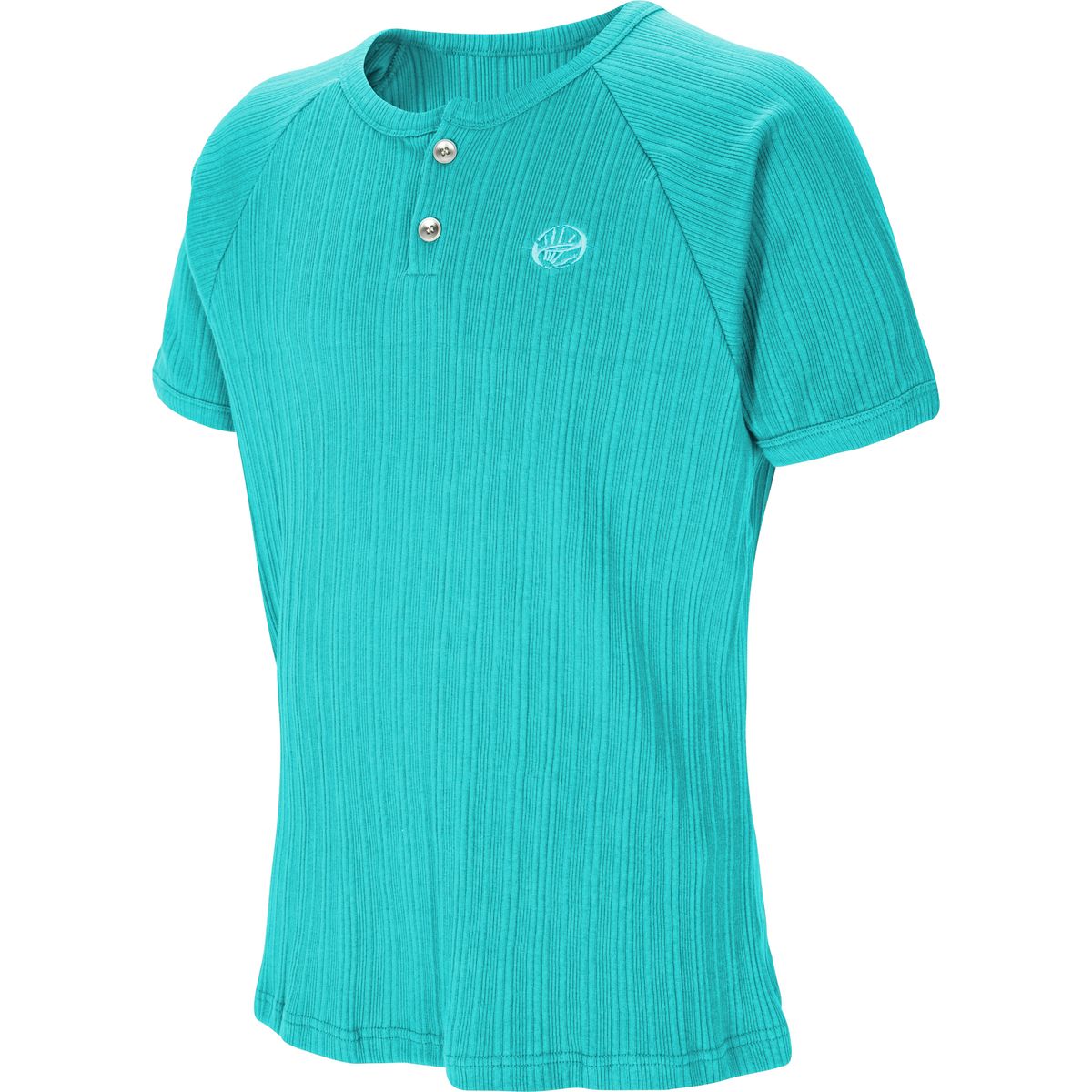 엔드파이브클럽(ANDFIVECLUB) henley neck raglan short sleeve [turquoise-blue]