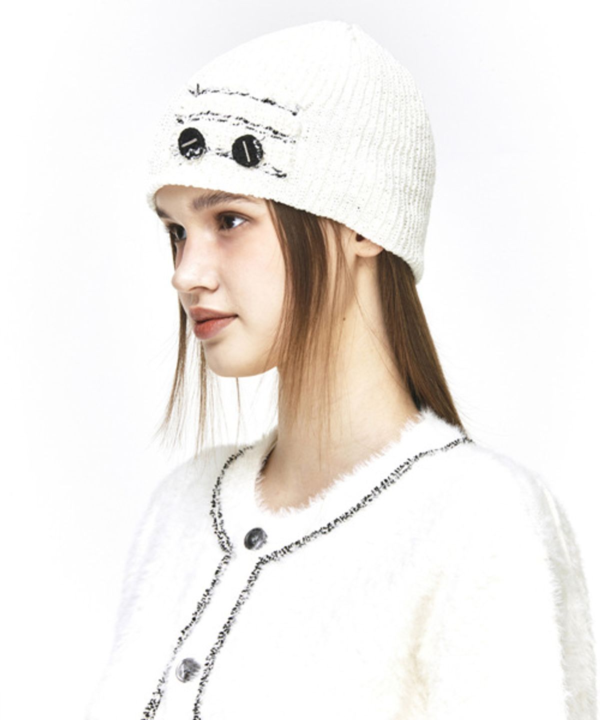 그레이티스트(THE GREATEST) Button Patch Beanie Ivory