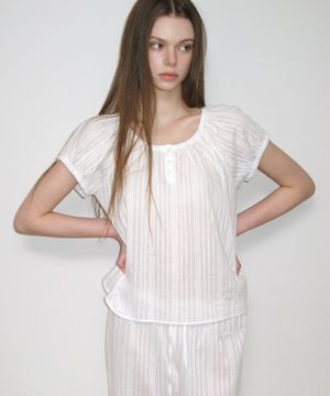 스윗 썸머 코튼 파자마 세트 - 화이트