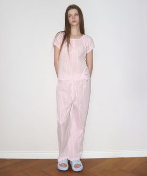 스윗 썸머 코튼 파자마 세트 - 핑크