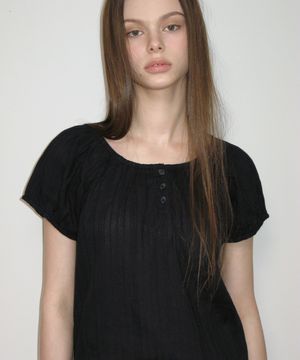 스윗 썸머 코튼 파자마 세트 - 블랙