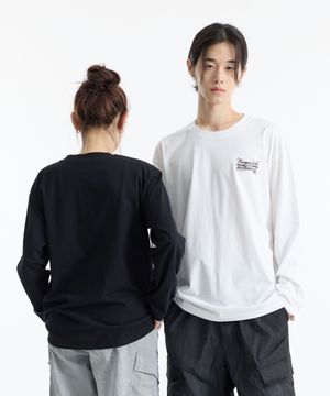 [2PACK]씨알에스디엘 스몰 레터링 긴팔 티셔츠