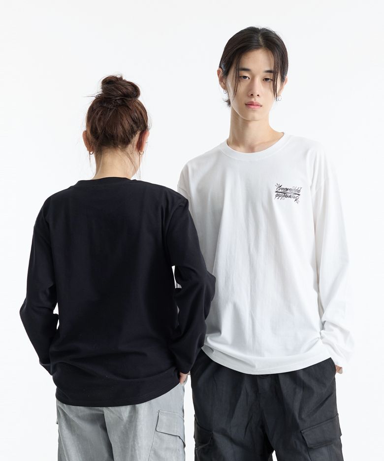 [2PACK]씨알에스디엘 스몰 레터링 긴팔 티셔츠
