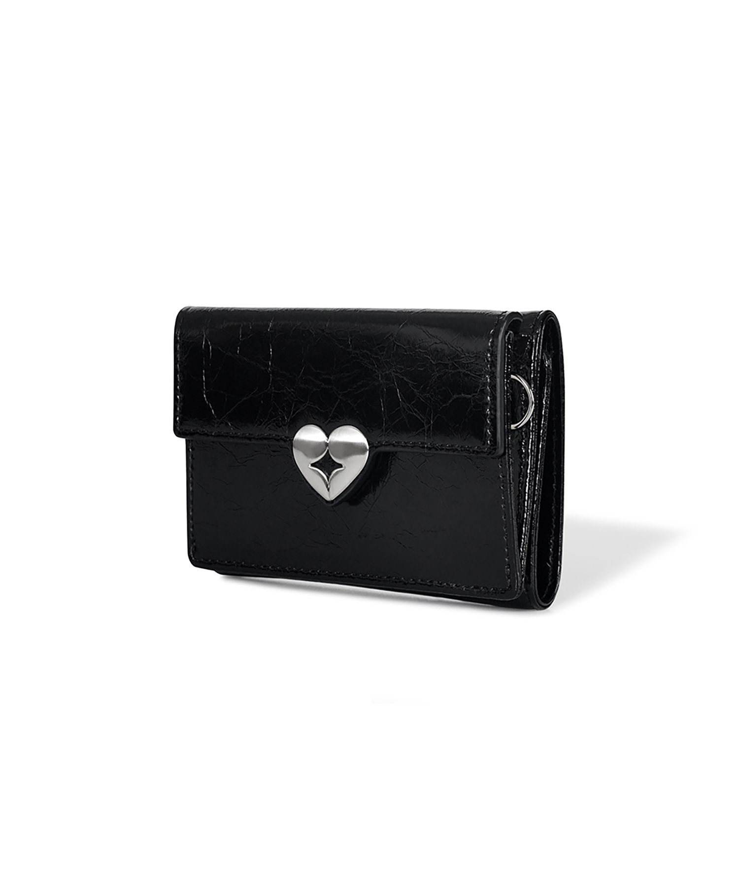 MUSINSA | fennec HEARTY TRIPLE WALLET - BLACK