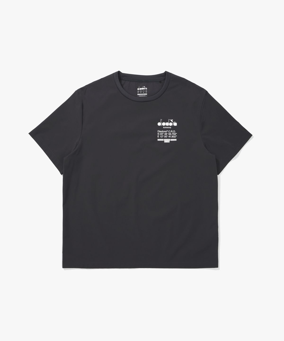 디아도라(diadora) 러닝 쿨링 반팔 피스테 DARK GREY