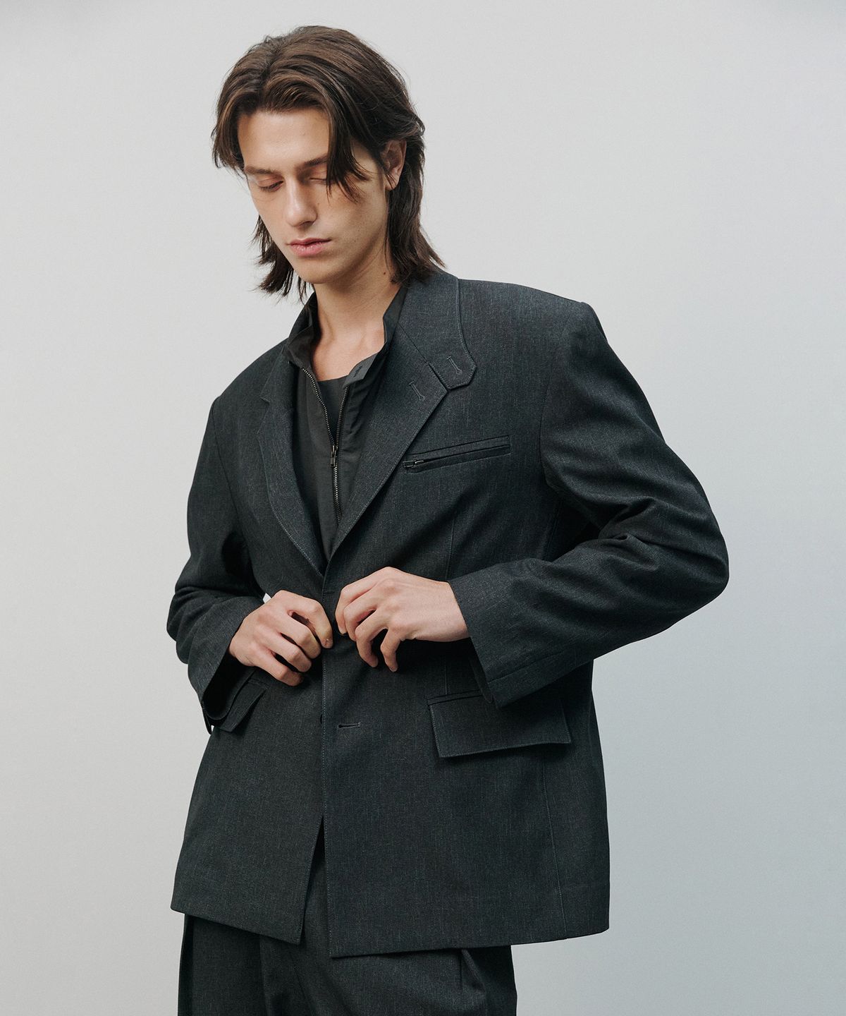 르엠토(L'EMTO) ZIP POCKET OVERFIT BLAZER