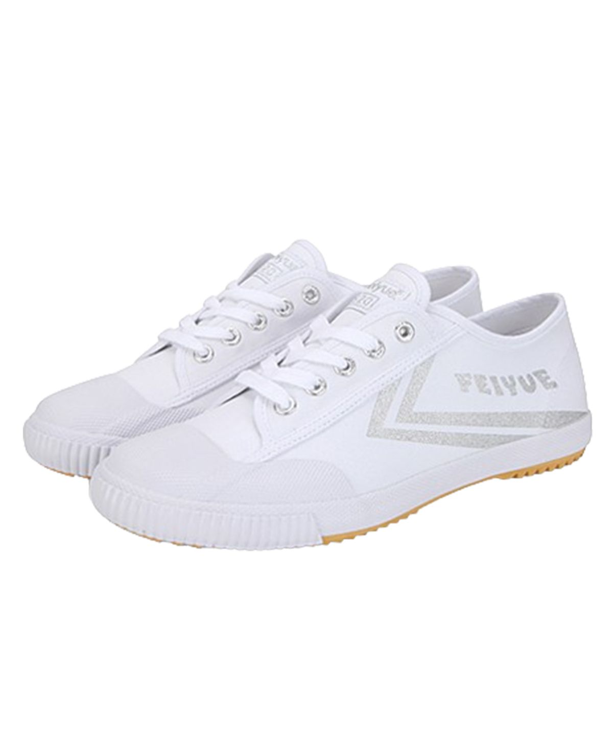 페이유에(FEIYUE) FE LO 1920/WHITE CANVAS W/ SILVER METALLIC LOGO & CHEVRON/FU100168