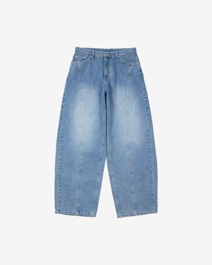 백플리츠 커브 데님 팬츠 (Dust Blue)