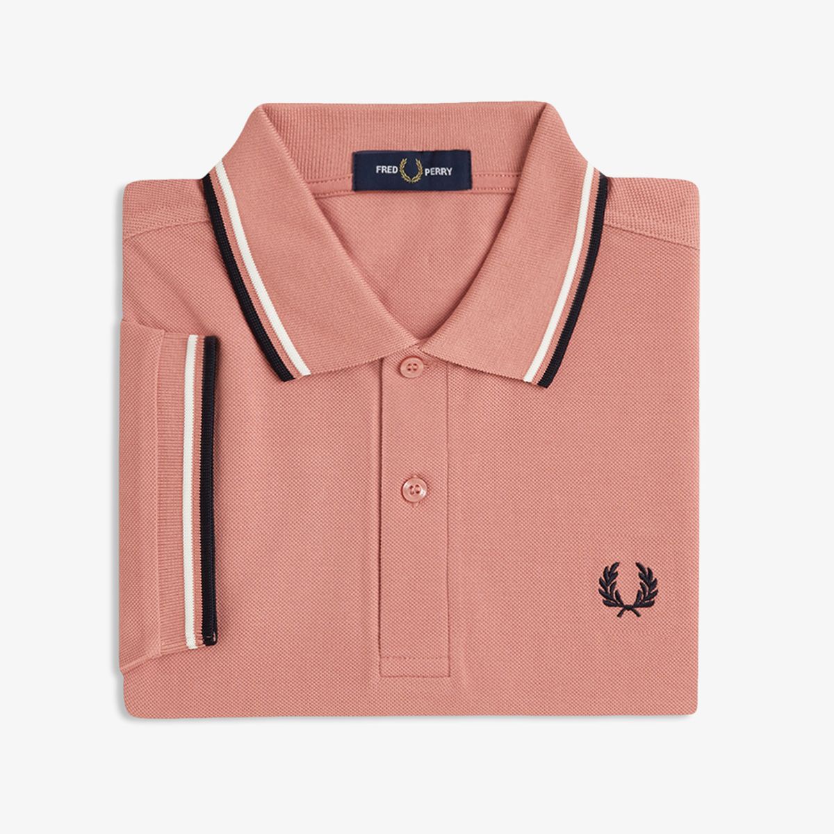 프레드페리(FRED PERRY) [M3600] 트윈 팁 프레드페리 셔츠 - 퍼티 핑크/에크루/네이비 AFPM2513600-Y63