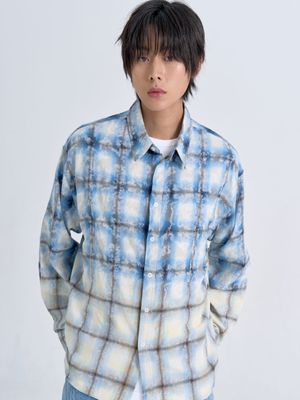 빈티지 옴브레 체크 셔츠 (Blue)