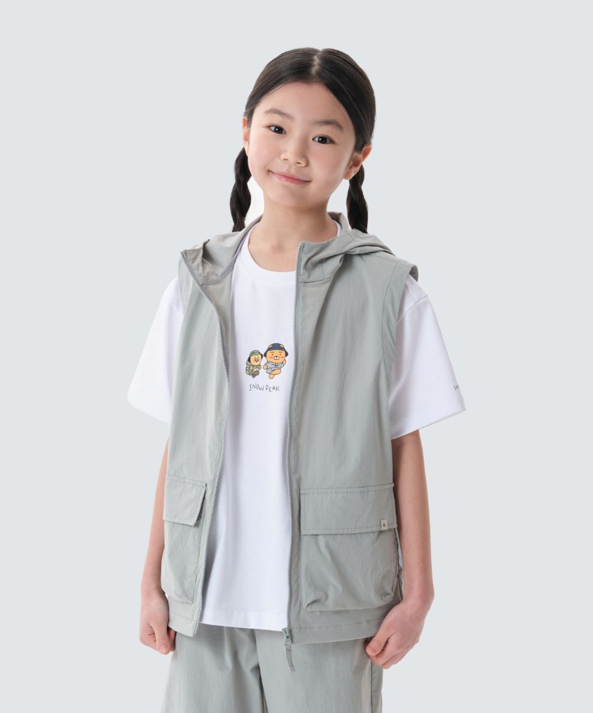 스노우피크 어패럴 키즈(SNOWPEAK APPAREL KIDS) 키즈 냉감 루트 후드 베스트 (S25MKRVE90) Mint