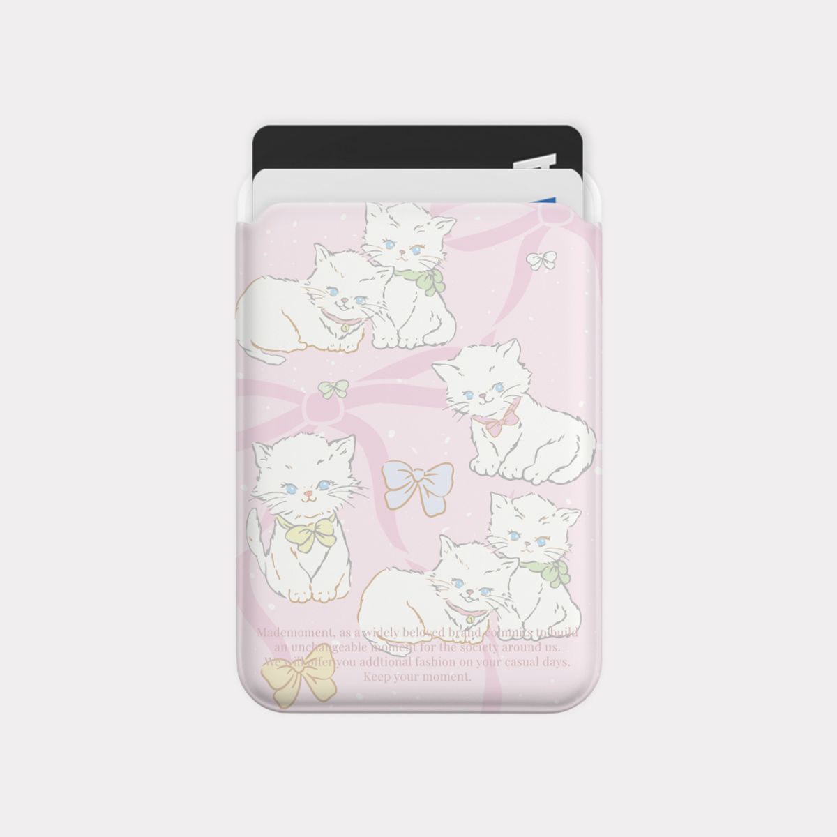 메이드모먼(MADEMOMENT) ribbon cat drawing 디자인 [맥세이프 카드슬롯]