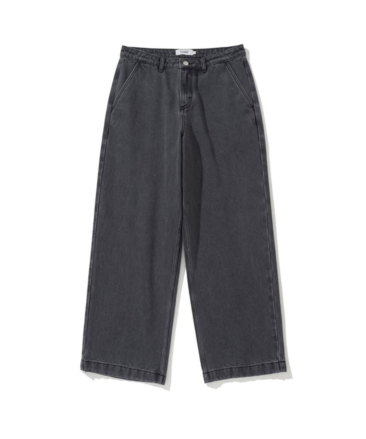 에르에르(ERER) Embroidered Detail Denim Pants Black