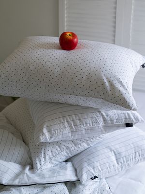 숨쉬는 부드러운 순면 도트 스트라이프 베개커버