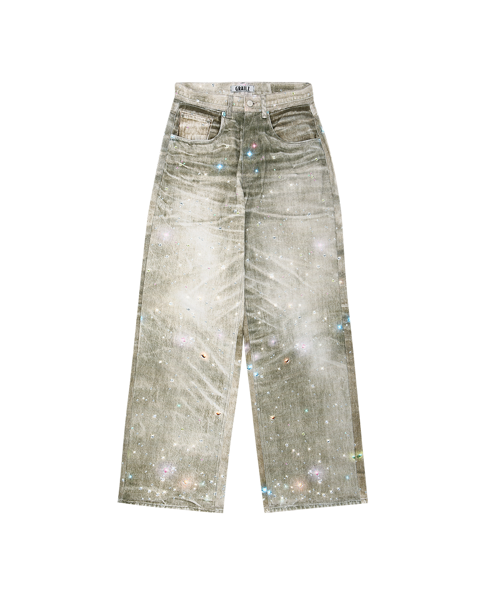 MUSINSA | GRAILZ JEWEL ILLUSION PANTS [BEIGE]