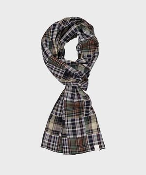 패치워크 스카프 (그린 차콜)