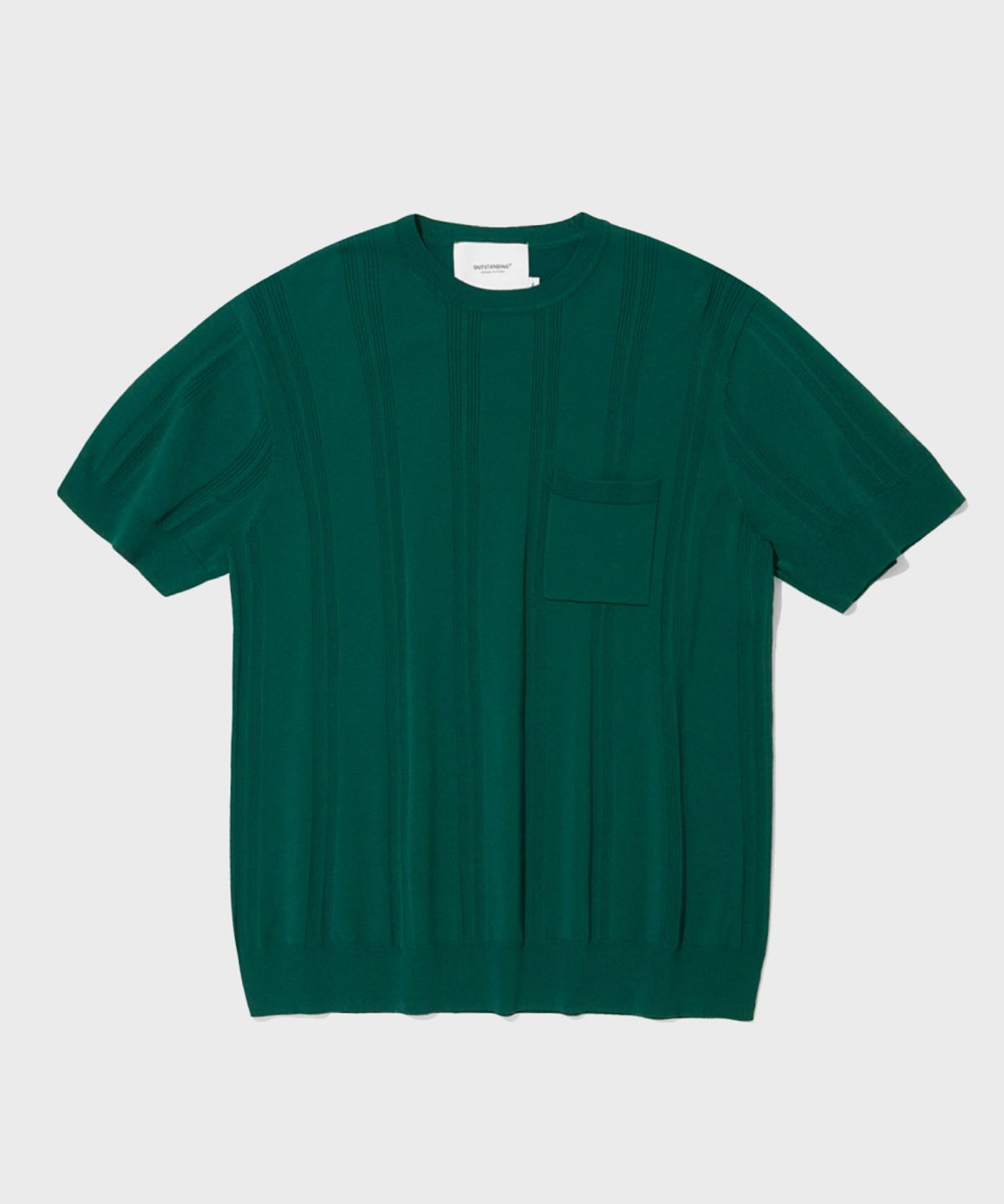 아웃스탠딩(OUTSTANDING) HS STRIPE CREW NECK KNIT_GREEN