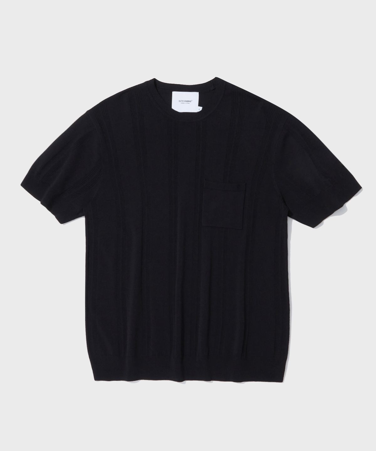 아웃스탠딩(OUTSTANDING) HS STRIPE CREW NECK KNIT_BLACK