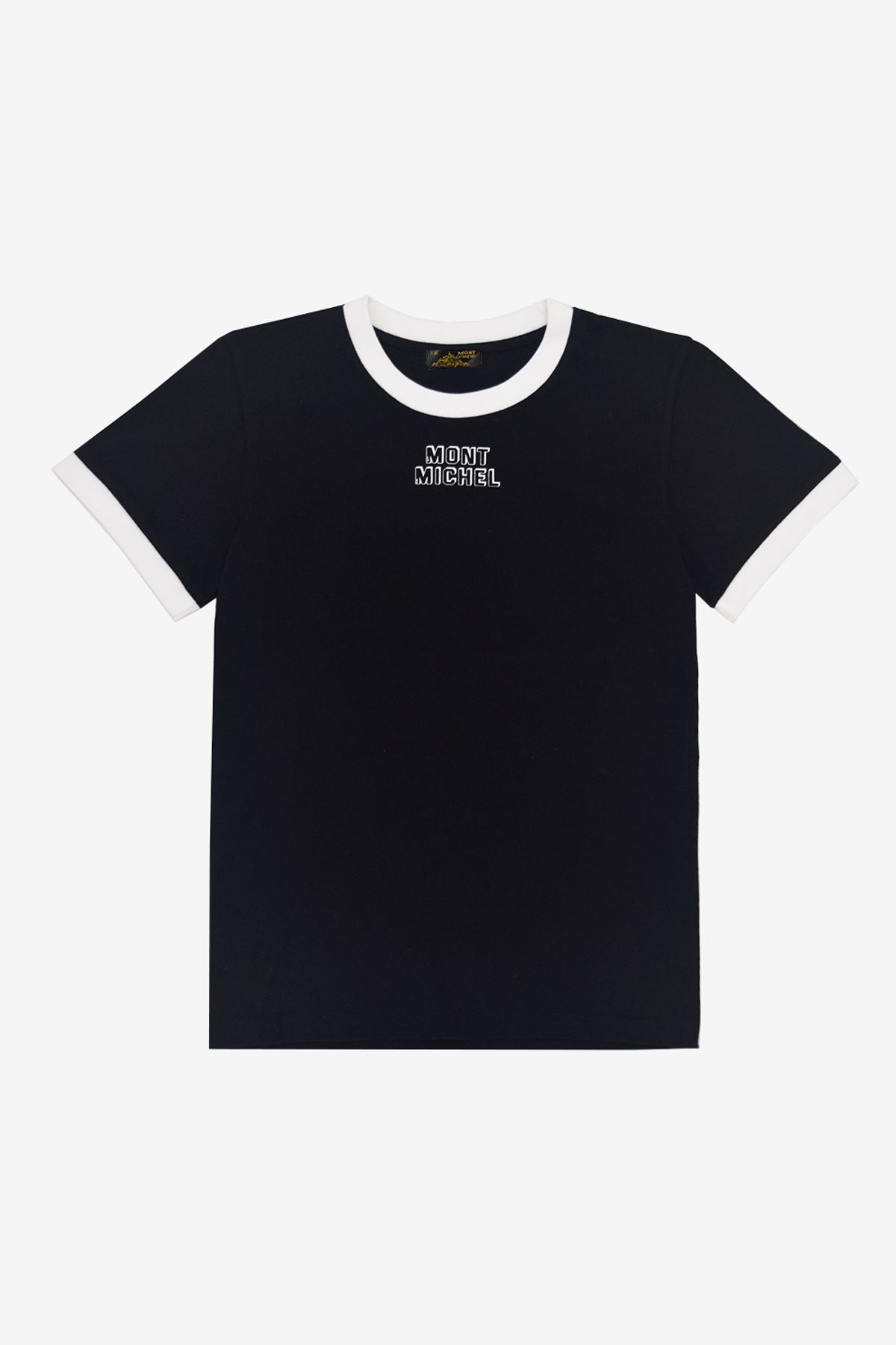르몽생미셸(LE MONT ST MICHEL) Color rib point T-shirt_Black