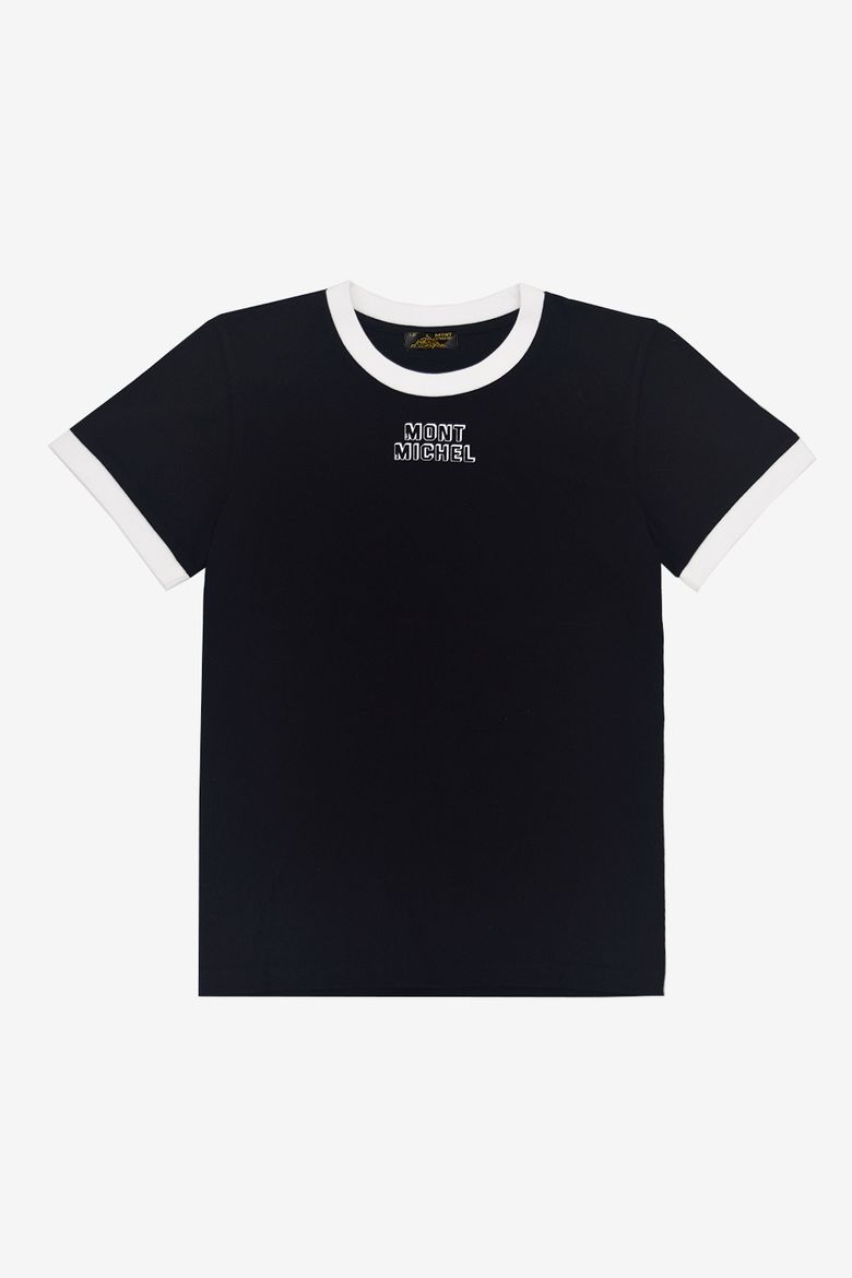 Color rib point T-shirt_Black