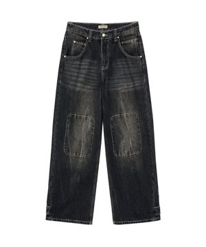 Travail Box Washed Denim Pants - BLACK