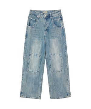 Travail Box Washed Denim Pants - BLUE