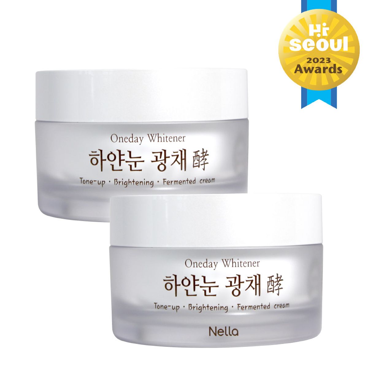 넬라(NELLA) 하얀눈 광채 발효 톤업크림 50g *2개
