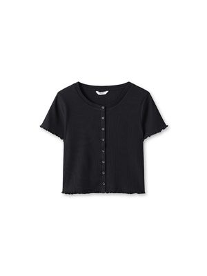 여성) 코튼 립 반팔 가디건_MSF2TC2050