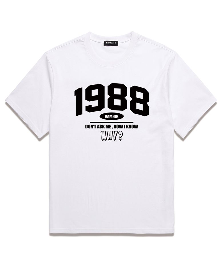 [F/W신상할인] 1988 WHY 오버핏 반팔 티셔츠 (BS024) 화이트