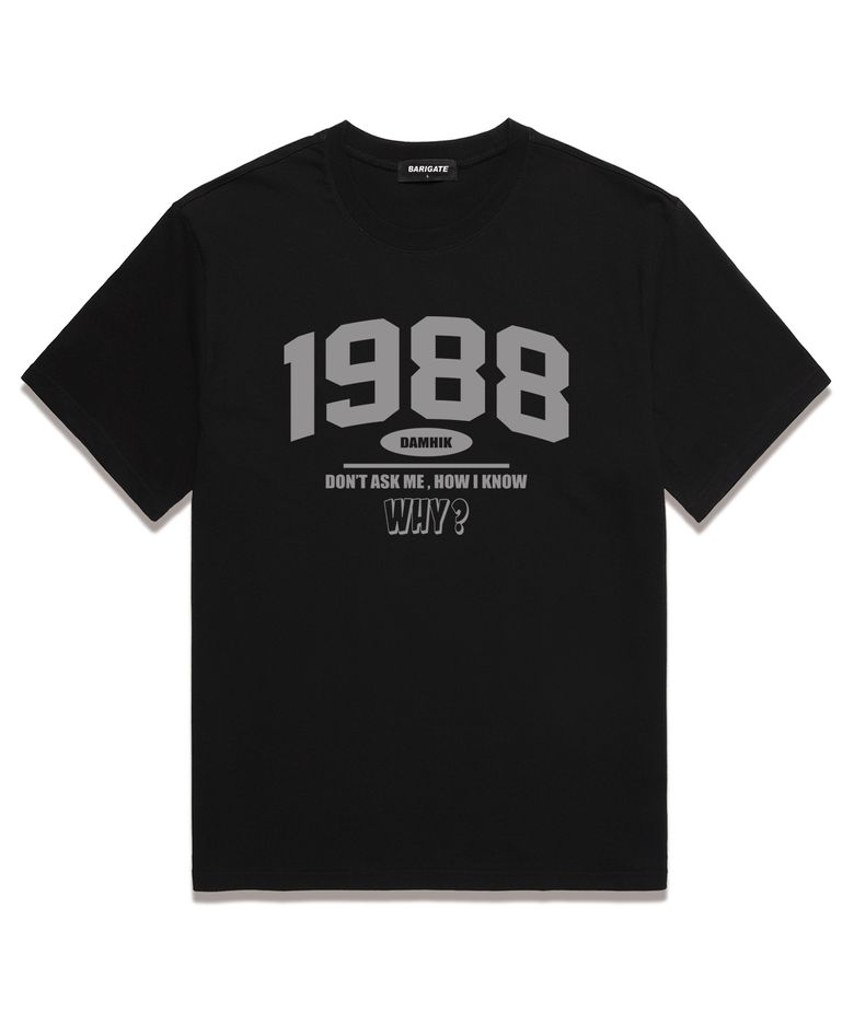 [F/W신상할인] 1988 WHY 오버핏 반팔 티셔츠 (BS024) 블랙
