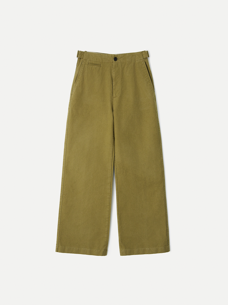 W Bennet cinch waist chino pants muddy khaki