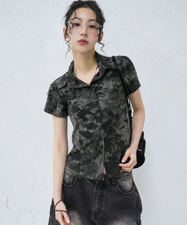 Dark Cloud Line Shirt BLACK