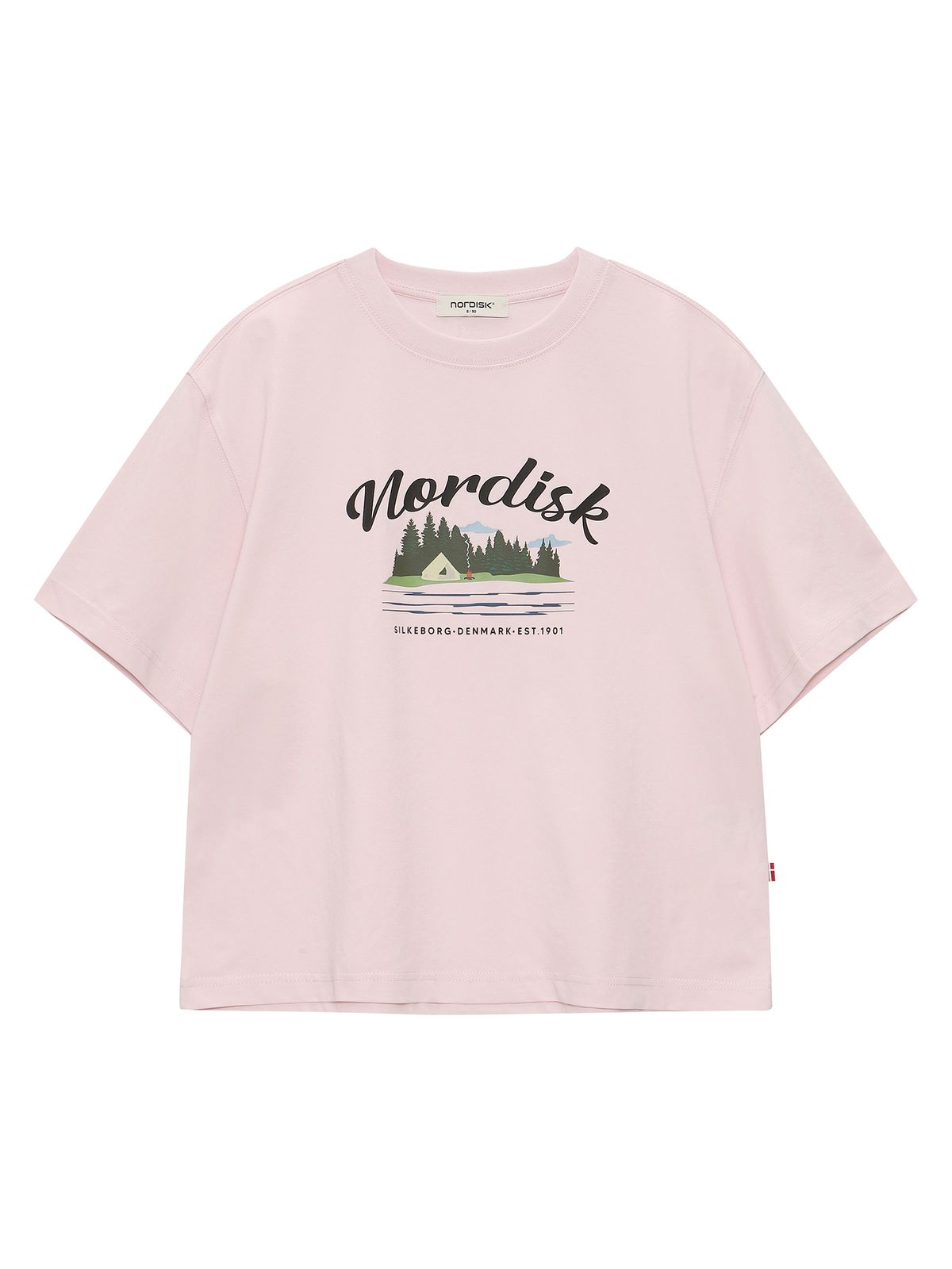 노르디스크(NORDISK) 사인로고 그래픽 반팔 티셔츠 - W_PALE PINK