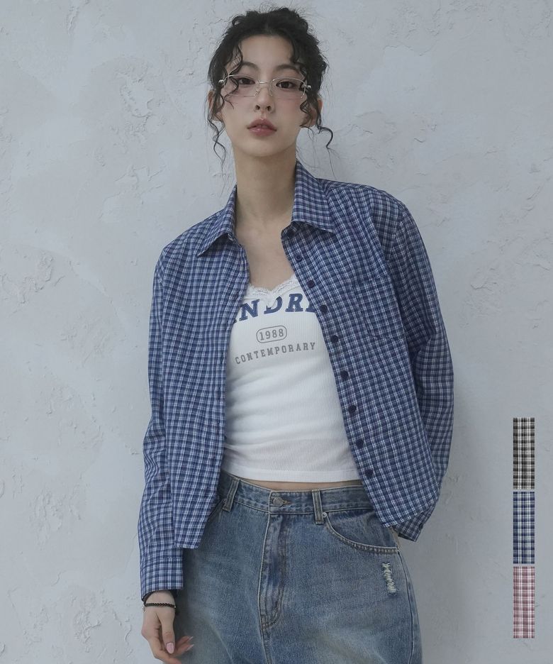 She Minimal Check Shirt - 3COL