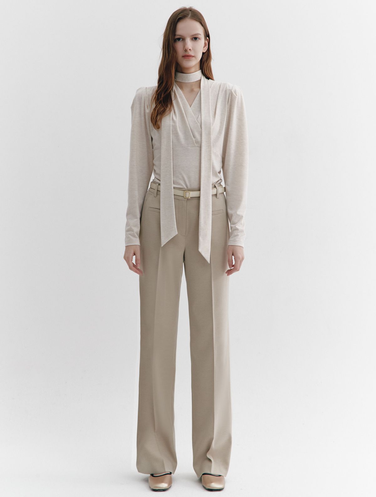 그레이데시온(GRAYDATION) Front Lip Pocket Semi Boots Cut Pants BEIGE