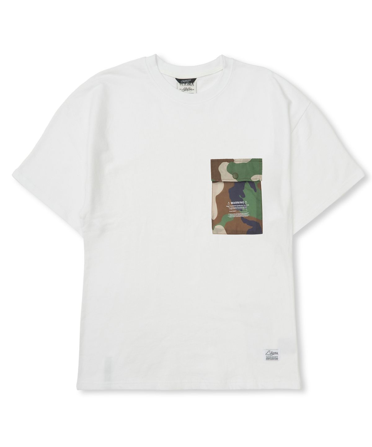스티그마(STIGMA) Camouflage Pocket Semi-oversized T-shirts White