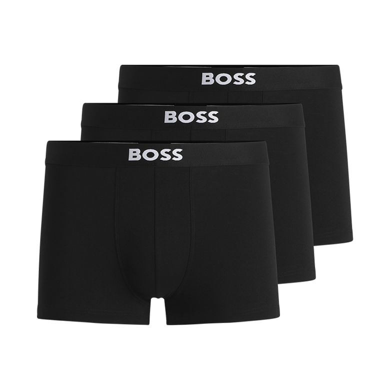 BOSS 로고 웨이스트밴드 스트레치 코튼 트렁크 3팩(50544263001)