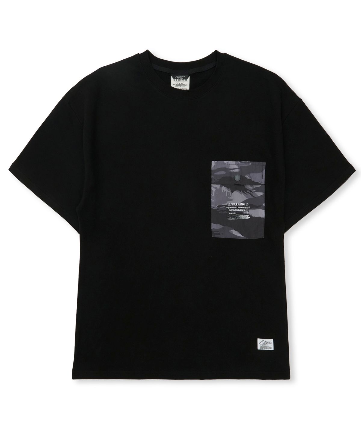 스티그마(STIGMA) Tiger Camouflage Pocket Semi-oversized T-shirts Black