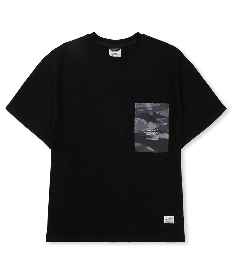 Tiger Camouflage Pocket Semi-oversized T-shirts Black