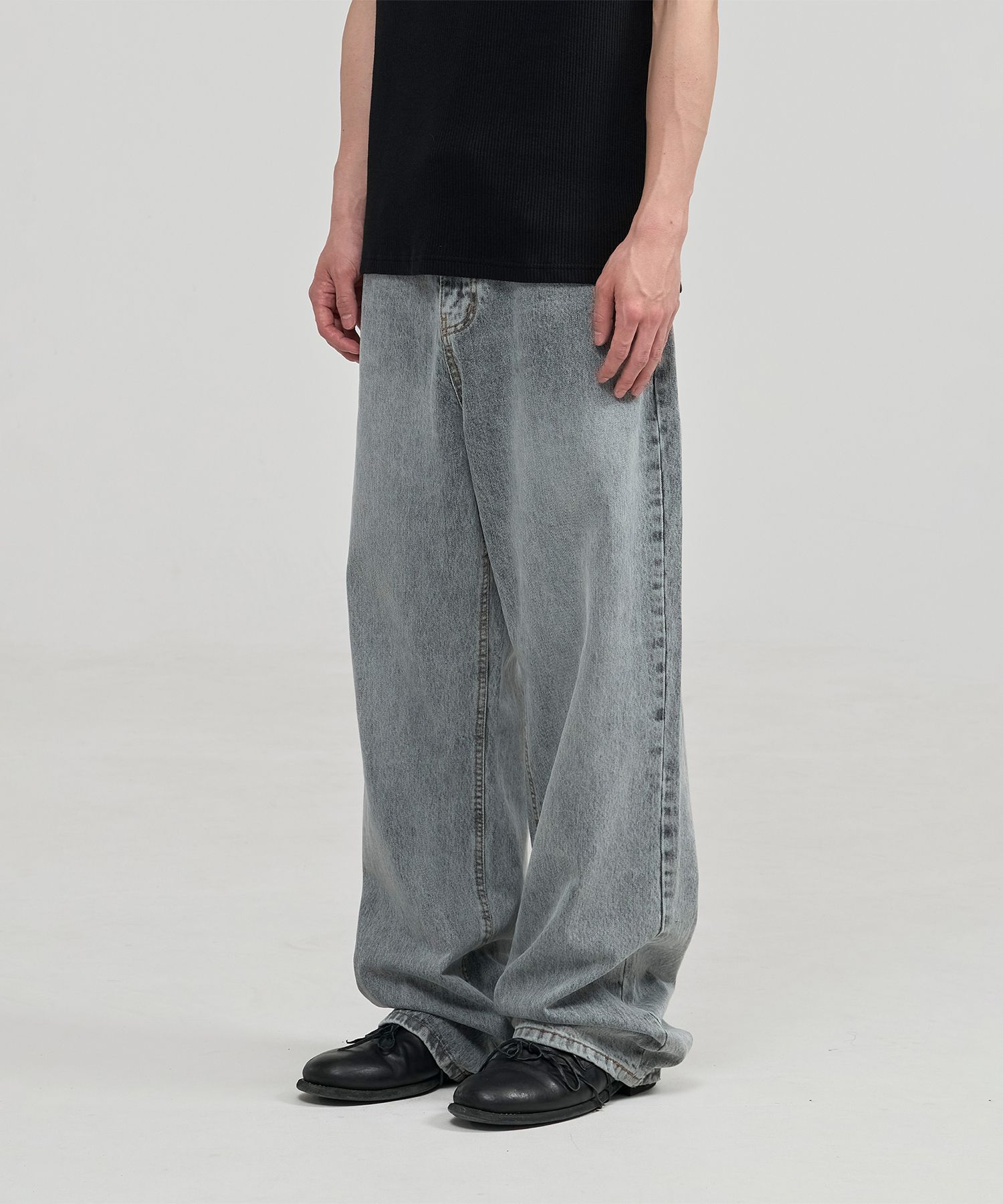 JUAN HOMME ■ Refined Wide Denim Pants デニム パンツ MUSINSA | JUAN HOMME Refined Wide Denim Pants (Vintage Dust