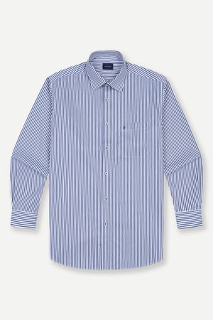 면혼방 스트레치 스트라이프 일반핏 셔츠 네이비 YEESBR120NY