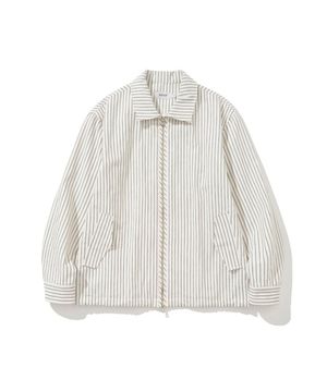 Cotton Stripe Jacket White