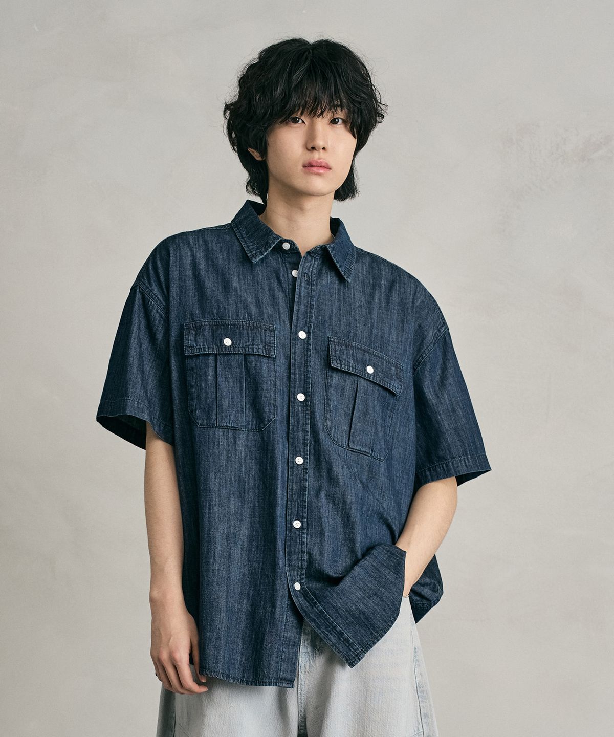 데케트(DECET) Denim Work Short Shirts DCSH010Indigo