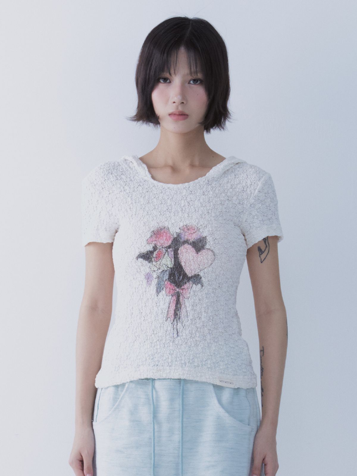 쎄쎄쎄(SETSETSET) PINK BOUQUET T SHIRT